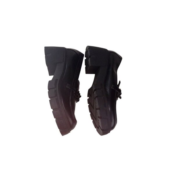 Torrid Black Chunky Loafer Chain Platform Slip On Heel Shoes SIZE 9.5 - Picture 5 of 10